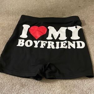I love my boyfriend black shorts